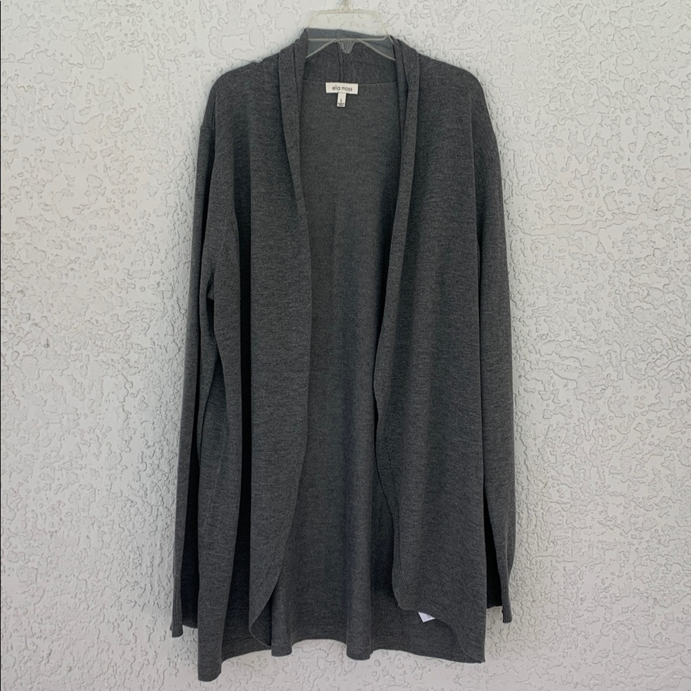 Ella Moss Heather Gray Knit Cardigan size L